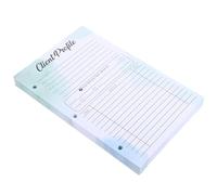 ROMISBABA 50pcs Client Profile Cards for Binder Green Sheets Comprehensive Customer Information Document with Communication Details and Source Summary for Salons Small Businesses