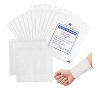 ROMISBABA 50pcs Cotton Gauze Pads Breathable Absorbent Non Adhesive Medical Swabs for Wounds Minor Incisions Burns Household