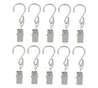 ROMISBABA 50pcs Metal Curtain Hook Clips Sturdy Iron Curtain Fixator Silver Anti-rust Clips for Home Decor and Stable Drapery Fixing
