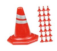 ROMISBABA 50pcs Mini Traffic Cones Bright Red PP Roadblocks for School Teaching Aids Interactive Road Safety Learning Model for DIY Table and Car Scene Play