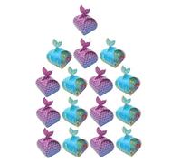 ROMISBABA 50pcs Wedding Candy Paper Boxes Set, Mermaid Design Purple Blue Aqua Green, Small Folding Storage Containers for Party Favors and Birthday Treats