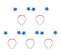 ROMISBABA 5pcs Blue Star Hairbands, Plastic and Metal Funny Hair Hoops for Performance and Cosplay Accessories