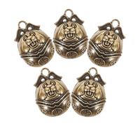 ROMISBABA 5pcs Brass Dog Collar Bells Vintage Retro Pet Bells Multipurpose Skin-friendly Golden Metal Charms for DIY Making and Photo Shoots