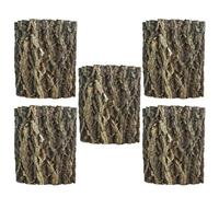 ROMISBABA 5pcs Brown Cork Bark Panels for Reptiles Natural Tree Bark Decorative Water Resistant Climbing Mat and Terrarium Background for Snake and Bearded Dragon Aquarium