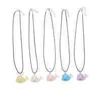 ROMISBABA 5pcs Dolphin Necklace Lightweight Acrylic Ocean Animal Pendants with Magical Transparent Bubble Design Colorful Charms for Jewelry Making and Everyday Wear