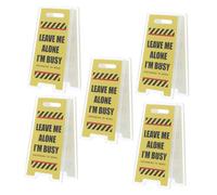 ROMISBABA 5pcs Double-Sided Memo Holder Funny Note Clips Compact Desk Sign for Office Teachers Professionals Humorous Warning Display Space-Saving Cute Note Organizer