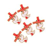 ROMISBABA 5pcs Dove and Cross Lapel Pins for Women, Alloy Material with Secure Attachment and Smooth Rounded Edges, Elegant Religious Brooches Suitable for Memorial Pins and Church Events
