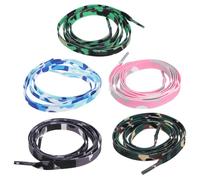 ROMISBABA 5pcs Elastic Sneakers Laces Rainbow Gradient Flat Polyester Shoelace Accessory, Slightly Elastic, 1.2m, for Sneakers and Roller Skates