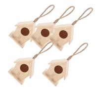 ROMISBABA 5pcs Mini Wooden Bird House Ornament Artificial Bird Nest Decor for Outdoor Garden and Festival Decoration Creative Photo Props and Home Accessories Random Color