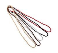 ROMISBABA 5pcs Natural Wood Beaded Necklace Round Polished Beads Rustic African Tribal Style for Men Women Hip Hop Party Daily Wear Farmhouse Chic Accessory