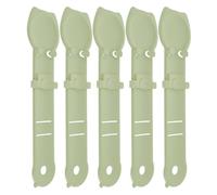 ROMISBABA 5pcs Plastic Cat Treat Squeeze Spoon Set, Wet-food Scoop Feeder for Lickable Treats, 9.6-inch Pet Feeding Utensils in Light Green, Suitable for Soft Food and Puree Feeding