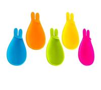 ROMISBABA 5pcs Rabbit Shape Silicone Tea Bag Holder Clips Good Flexibility and Secure Clip Function for Convenient Tea Hanging