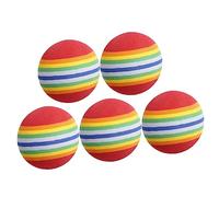 ROMISBABA 5pcs Rainbow Elastic Cat Balls Durable Interactive Pet Training Balls for Indoor Cats and Kittens Fun Pouncing Chasing Exercise