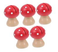 ROMISBABA 5Pcs Red Mushroom Memo Clips Decorative Photo Holders Desktop Message Stands Card Clamps for Office and Home Use