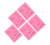 ROMISBABA 5Pcs Silicone Unicorn Fondant Cake Molds for Baking Chocolate Cake Decorating Mould Set Food-Grade Flexible Silicone Candy and Chocolate Crafting