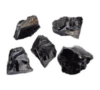 ROMISBABA 5pcs Small Natural Obsidian Stones Decorative Stones for Meditation and Home Decoration, Black Crystal Ornaments Suitable for Chakra Healing and Collectible Crafts