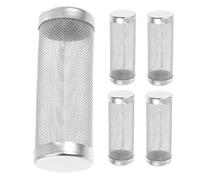 ROMISBABA 5pcs Stainless Steel Fish Tank Intake Strainer Mesh Guard Aquarium Prefilter Filter Screen Cylinder with Inner Diameter Debris Blocker for Fish Shrimp Tank Maintenance