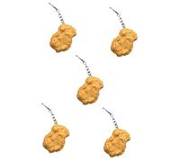 ROMISBABA 5pcs Unique Simulated Fried Chicken Keychain Student Pendant Decorative Key Ring