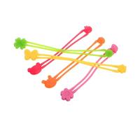 ROMISBABA 5pcs Washable Silicone Bands Multi Function Reusable Elastic Straps for Kitchen Food Storage and Organizing at Home Office School