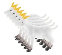 ROMISBABA 5PCS White Sheep and Goat PVC Models Realistic Farm Animal Figurines for Miniature Scenes DIY Rural Decor Educational Detailed Texture Ornaments
