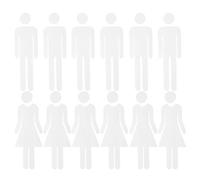 ROMISBABA 6 Pairs 20cm Self-adhesive Acrylic Toilet Signs for Men and Women, Mirror Silver Unisex Restroom Identification Plates for Business, Office, Restaurant Door Decoration