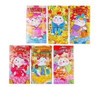 ROMISBABA 6 Pcs 2023 Rabbit Year Red Envelopes Money Packets with Cartoon Lucky Cat Design for Chinese New Year Spring Festival Wedding Cash Envelopes