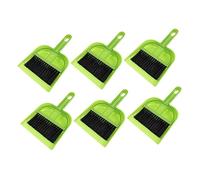 ROMISBABA 6 Sets Mini Broom and Dustpan Cleaning Tools Candy Green Compact Desktop Sweeping Kits with Flexible Bristles for Home Office Keyboard Dust Removal