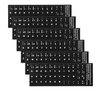 ROMISBABA 6 Sheets Matte Spanish Keyboard Stickers Language Letter Replacement for Laptop Desktop Computer Computer Keyboard Stickers with White Fonts Easy to Apply and Protect Keys