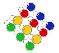 ROMISBABA 60pcs Round Key Chain Tags Keychain Blank Tag 31mm Metal Reusable Easy Attachment Identifiers Key Label for Homes Car Luggage