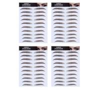 ROMISBABA 6d Hair-like False Eyebrow Stickers Not Easy to Fade with Arch and Gentle Curve Shapes 4pcs Brown Reusable Water Transfer Paper Eyebrow Tattoos for Women for Natural Makeup Look