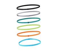 ROMISBABA 6Pcs Anti-slip Silicone Strip Sports Headbands for Women Elastic Sweat-absorbing Running and Yoga Hairbands Breathable Non-skid Fitness Headbands in Blue Gray Dark Green
