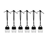 ROMISBABA 6pcs Car Hanging Perfume Bottle Diffuser for Car Glass Material with Wooden Lid Unique Appearance Vehicle Decoration for Door and Garden Use Random Color