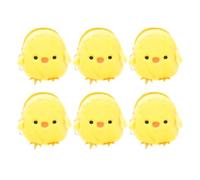 ROMISBABA 6pcs Chicken Shape Coin Purse Set, Lovely Plush Yellow Chicken Coin Purses, Lightweight for Outdoor Travel Or School, Easter Money Wallets for Women