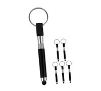 ROMISBABA 6pcs Keychain Capacitive Touch Screen Stylus Pen Set for Smartphones and Tablets, Mini Finger Stylus Black Pendant, Portable Bag Keychain Accessory for Travel and Everyday Use