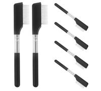 ROMISBABA 6pcs Metal Eyelash Comb Eyelash Metal Separator Straight-Handle Steel Tooth Clump-Free Removes Excess Mascara Professional Beauticians Makeup Session