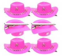 ROMISBABA 6pcs Mini Western Cowboy Hat Hair Clips Decorative Hairpins for Women Party Accessories Charming Summer Holiday Hair Barrettes for Weddings Beach Events