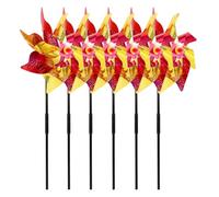 ROMISBABA 6pcs Reflective Plastic Pinwheels Wind Spinners for Yard and Garden, Rotating Decorative Windmills, Easy to Install Outdoor Garden and Courtyard Accessories