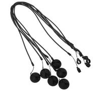 ROMISBABA 6pcs Retractable Pen Leash Set with 25" Elastic Spring Strap, 8mm Loop and Black Silicone Base, Anti-lose Stylus Tether for Tablets, Clipboards, and Counter Use