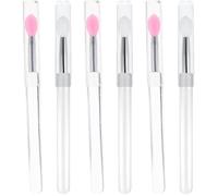 ROMISBABA 6pcs Silicone Lip Brush Set with Lid for Lip Gloss and Lipstick Application, Skin-friendly Material, Fine and Gentle Application, for Daily Use and Facial Makeup
