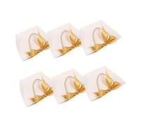 ROMISBABA 6Pcs Small White Paper Shopping Bags Portable Storage Handheld Gift Packing for Grocery Market Party Snacks