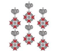 ROMISBABA 6pcs Vintage British Crown Brooch Set for Men, Royal Crown Badge Lapel Pin, Embroidered Decorative Broach for Weddings, Festivals, and Formal Events