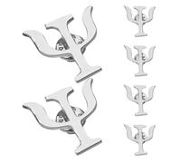 ROMISBABA 6Pcs Vintage Psi Symbol Brooch Pins Silver Alloy Psychology Lapel Badge Set for Nurses Doctors Students Decorative Coat Pins for Backpacks and Clothing