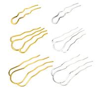 ROMISBABA 6pcs Vintage U Shaped Hair Forks Hair Accessories Iron Material with Elegant Design to Create Simple Hairstyles and Decoration Effect for Everyday Or Wedding Use Random Color