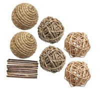 ROMISBABA 7Pcs Hamster Molar Natural Chew Balls for Teeth Grinding Small Pets Hamsters Guinea Pigs Bunnies Chewing Playthings for Dental Health and Gnawing Habits