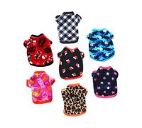ROMISBABA 7pcs Pet Dog Hoodie Warm Costume for Dogs Cozy Fleece Sweatshirt Chic Designs for Daily Wear for Cold Days and Outdoor Activities