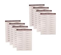 ROMISBABA 8 Sheets Waterproof Brown Eyebrow Stickers for Women, Self-adhesive Temporary Hair-like False Brows Easy Application, for Makeup and Shaping