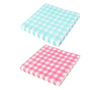 ROMISBABA 80pcs Green Paper Napkins Artistic Checkered Pattern for Dining Table Decoration and Baby Shower, Delicate Party Tissue for Picnic and Festive Events