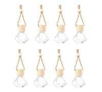 ROMISBABA 8ml Empty Car Air Freshener Bottles with Unique Glass and Wood Design, Purify the Air and Distribute Fresh Fragrance, for Room and Garden Use, Pack of 8 Creative Decorative