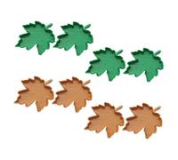 ROMISBABA 8pcs Large Leaf Shaped Reptile Food Water Bowls for Tortoise Corn Snake and Lizards Realistic Maple Leaf Design Lightweight Plastic Feeding Dish in Yellow and Green