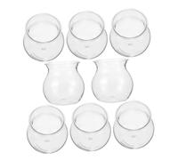 ROMISBABA 8Pcs Transparent Bubble Ball Vase Hydroponic Succulent Planters for Desk and Shelf Decoration Clear Flower Vases with Creative Grass Head Doll for Easy Growth Monitoring and Home